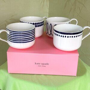 KATE SPADE CHARLOTTE STREET MUGS (SET OF 4):NIB